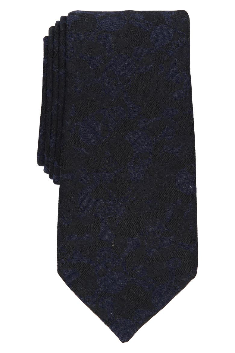 Zed Skull Convo Woven Tie, Main, color, NAVY