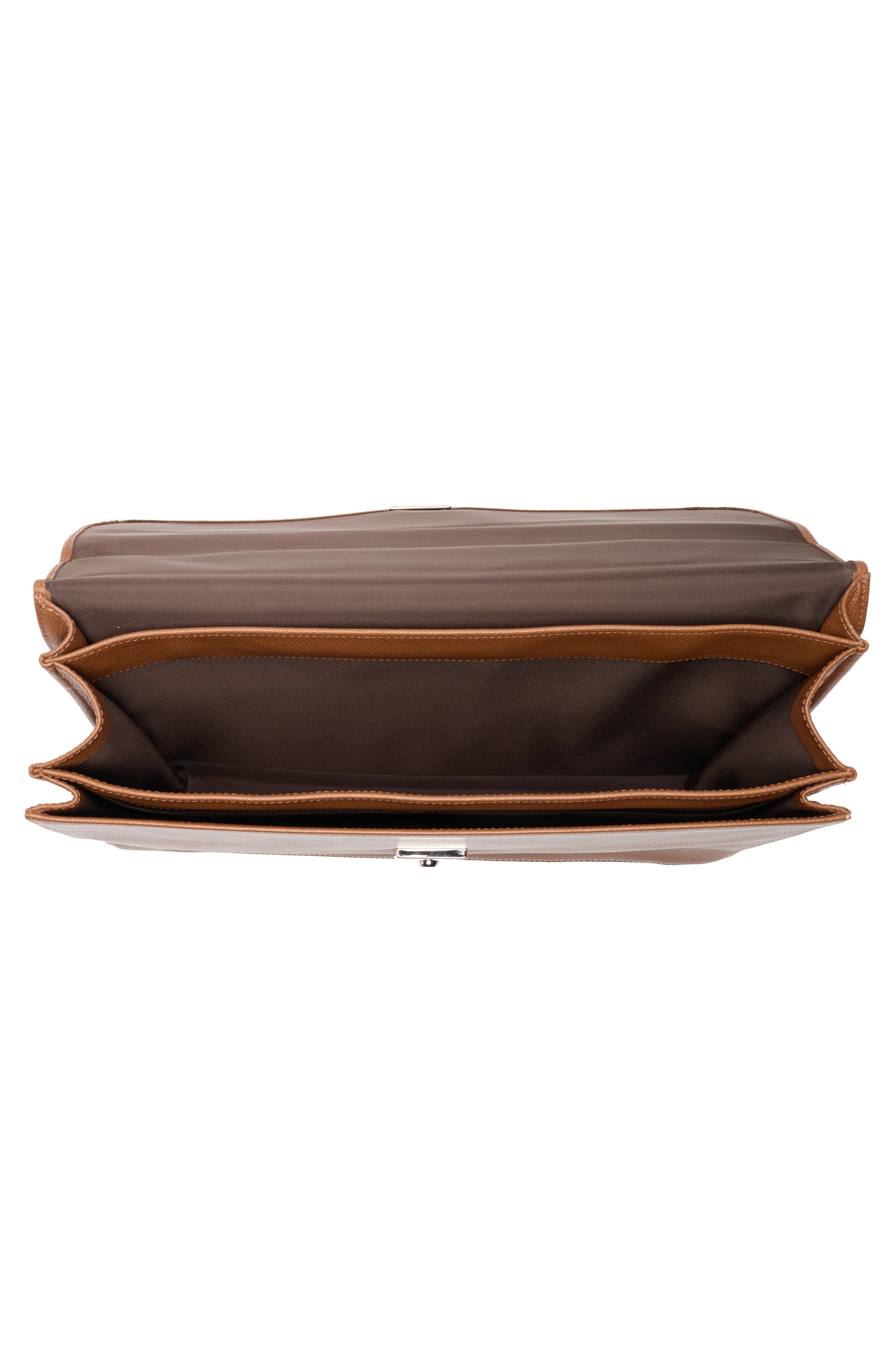 Longchamp Le Foulonne Leather Briefcase, Alternate, color, Cognac