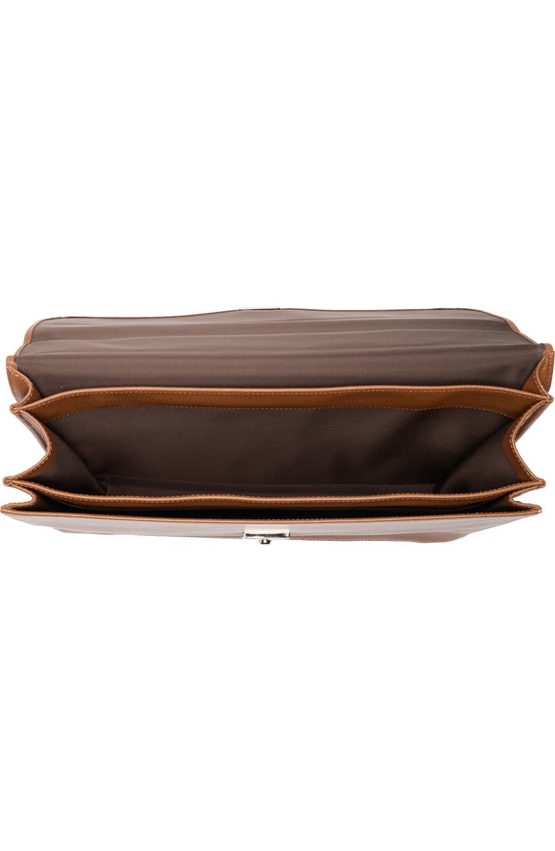Longchamp Le Foulonne Leather Briefcase, Alternate, color, Cognac