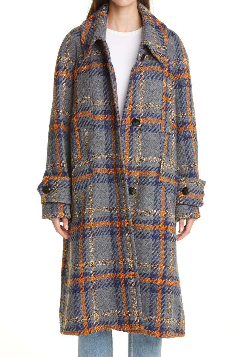 Rodebjer Rodbejer Lonore Plaid Wool Blend Coat, Main, color,