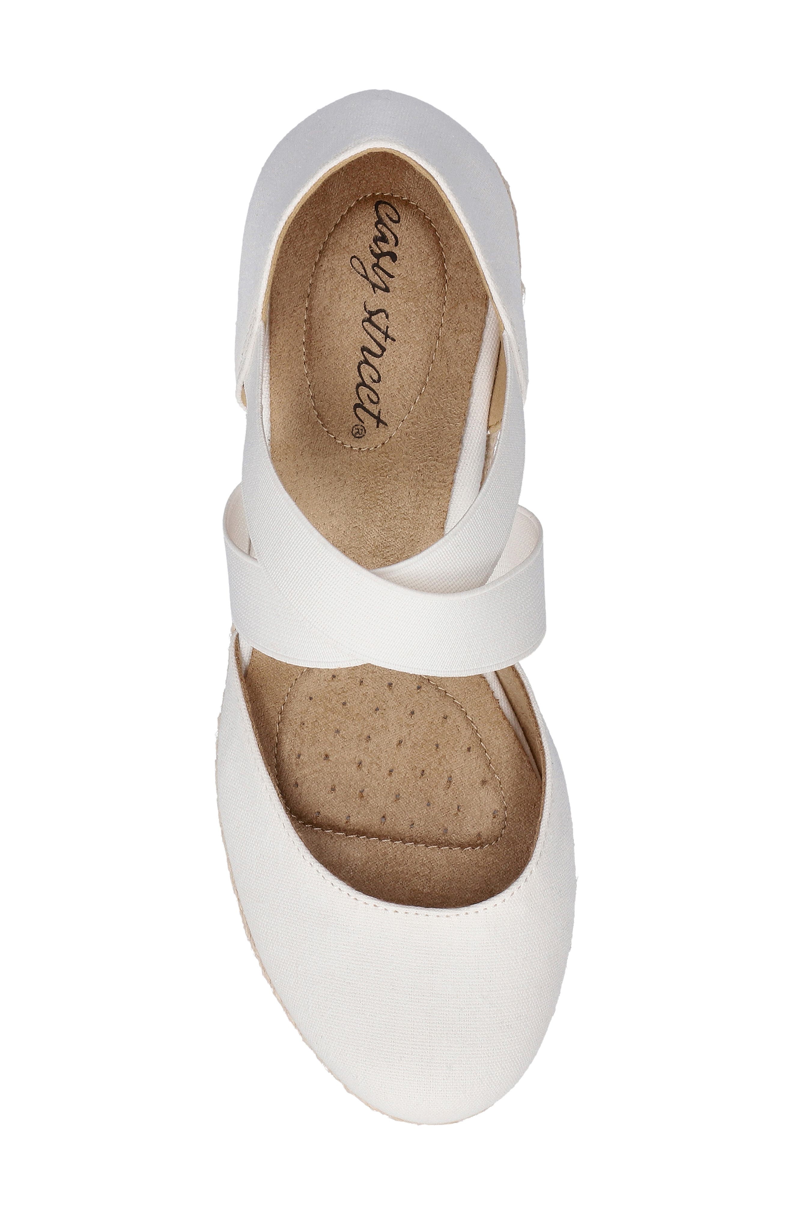 EASY STREET Pari Espadrille Platform Wedge, Alternate, color, White Canvas