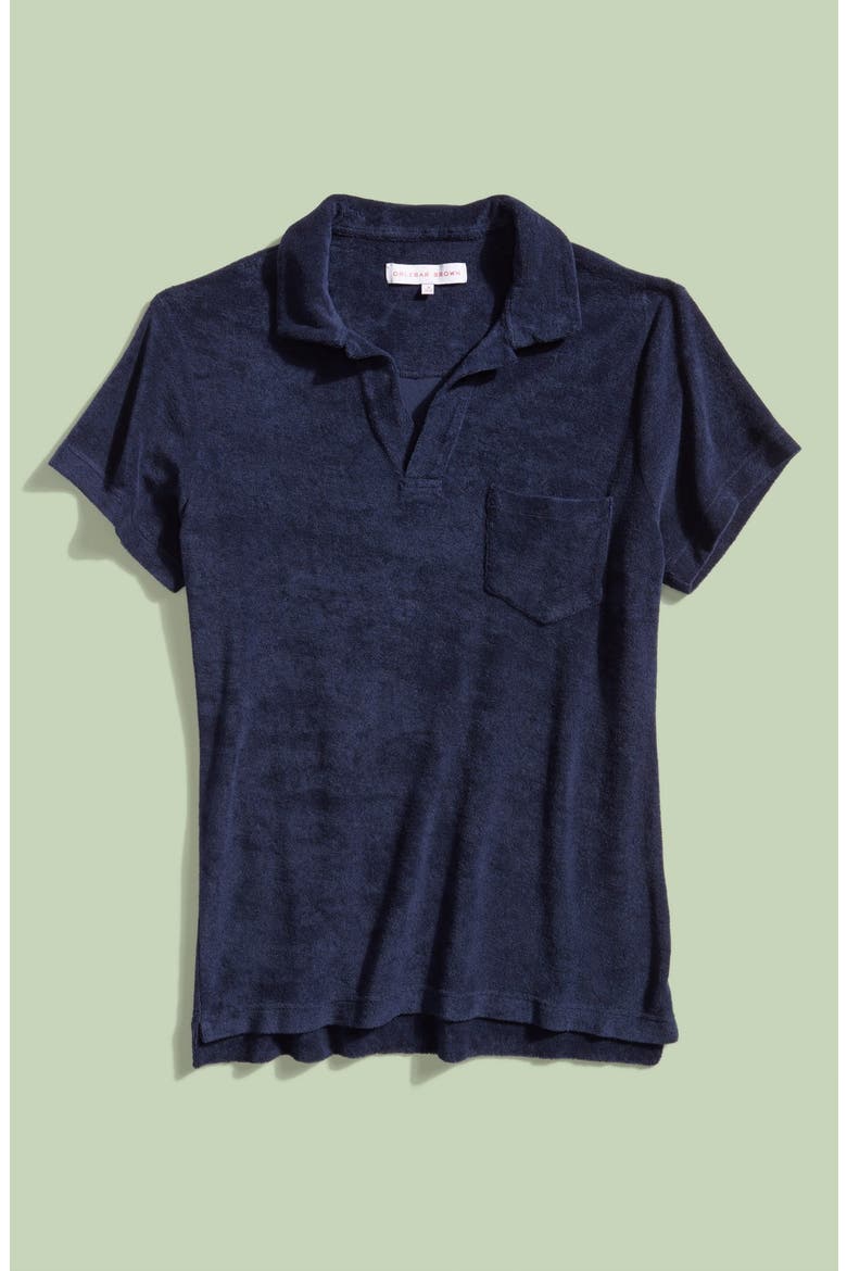 Terry Polo Shirt, Alternate, color, NAVY