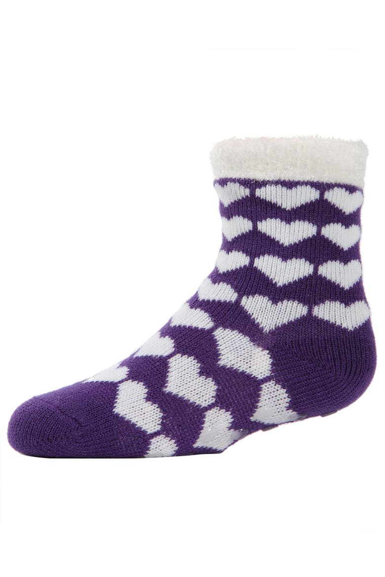 Hearts Galore Girl's Cozy Non-Slip Socks, Main, color, Purple