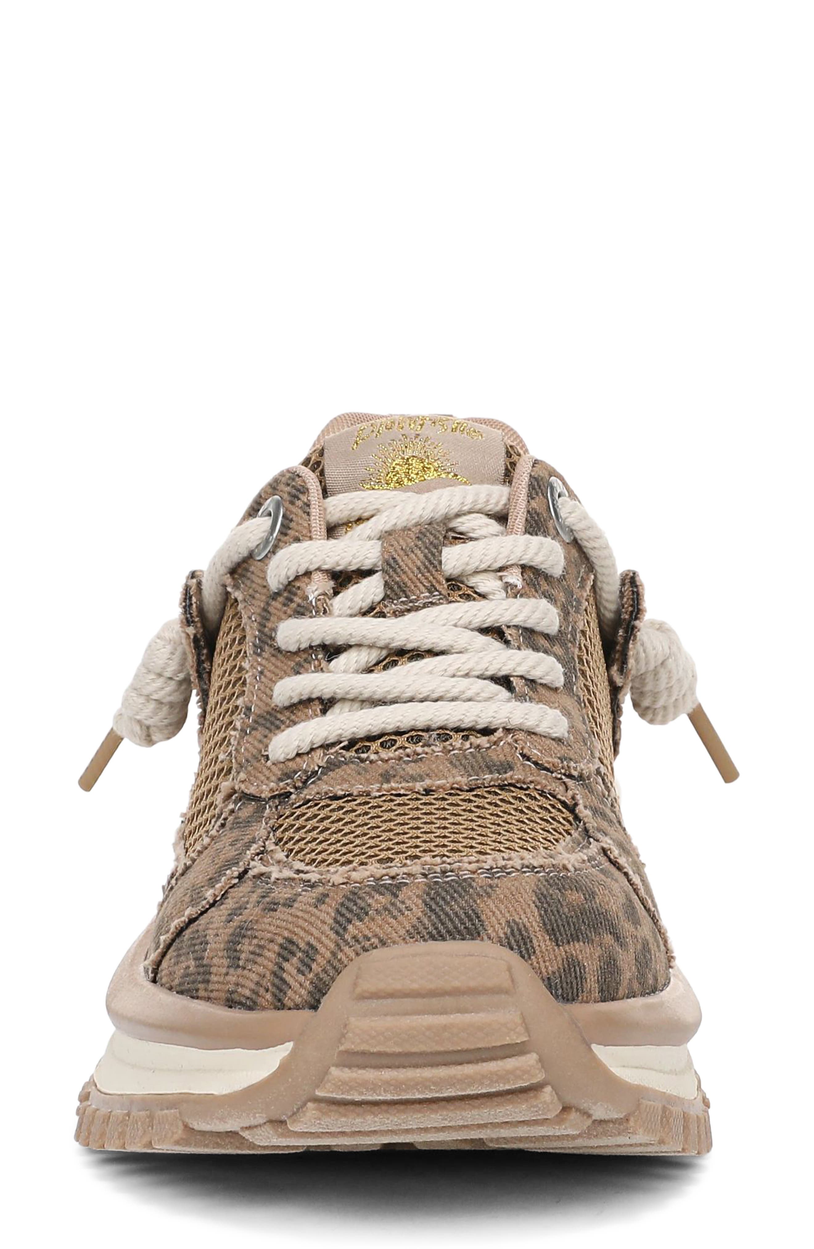 Leotina Trainer Sneaker, Alternate, color, LEOPARD CANVAS/ MESH