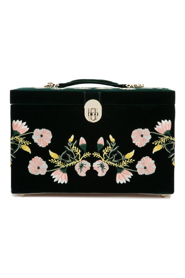 Zoe Large Jewelry Box, Main, color, FOREST GREEN