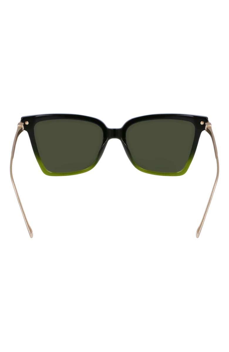 FERRAGAMO Gancini 56mm Butterfly Sunglasses, Alternate, color, Gradient Transparent Green