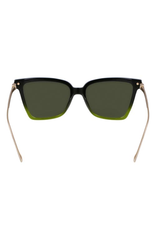 Ferragamo Gancini 56mm Butterfly Sunglasses In Gradient Transparent Green