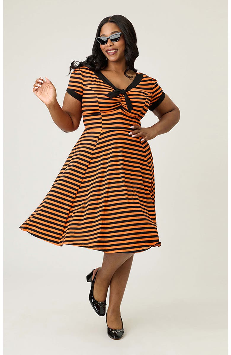 Unique Vintage Plus Size Natalie Swing Dress, Alternate, color, Orange
