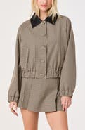 ASTR the Label Billie Gingham Jacket with Faux Leather Collar