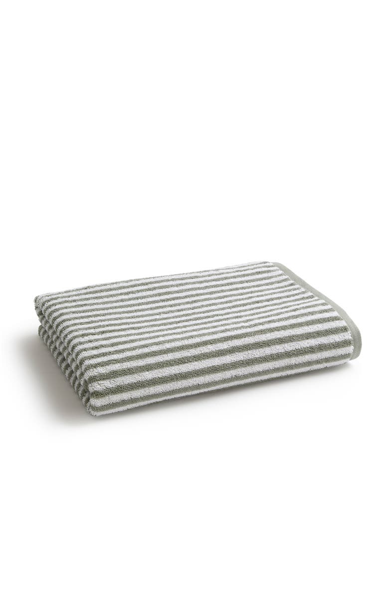 CHRISTY Portobello Stripe Coastal Inspired Hand Towels, Main, color, Sage