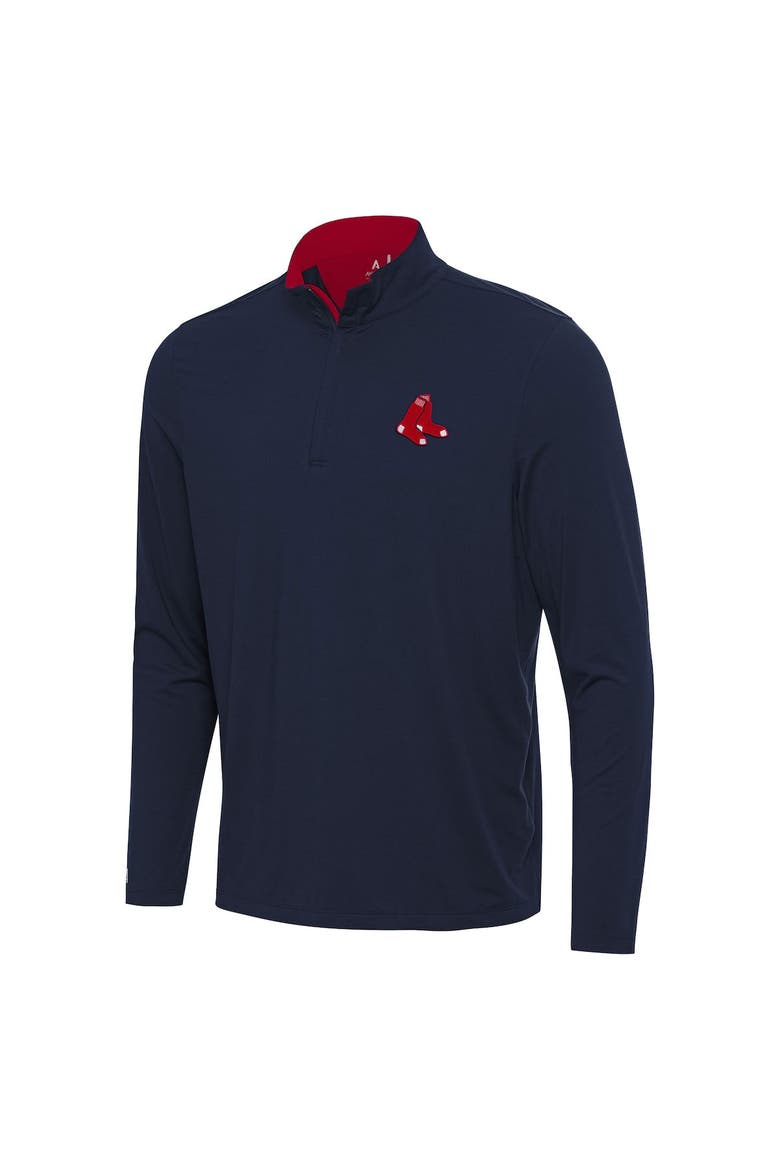 Men's Antigua  Navy Boston Red Sox Content Quarter-Zip Top, Alternate, color, Navy