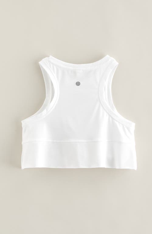 Shop Zella Girl Kids' Freetime Side Slit Tank Top In White