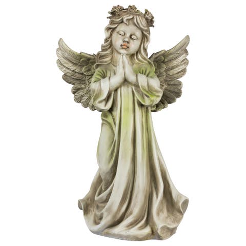 27" Praying Angel Standing Outdoor Garden Statue