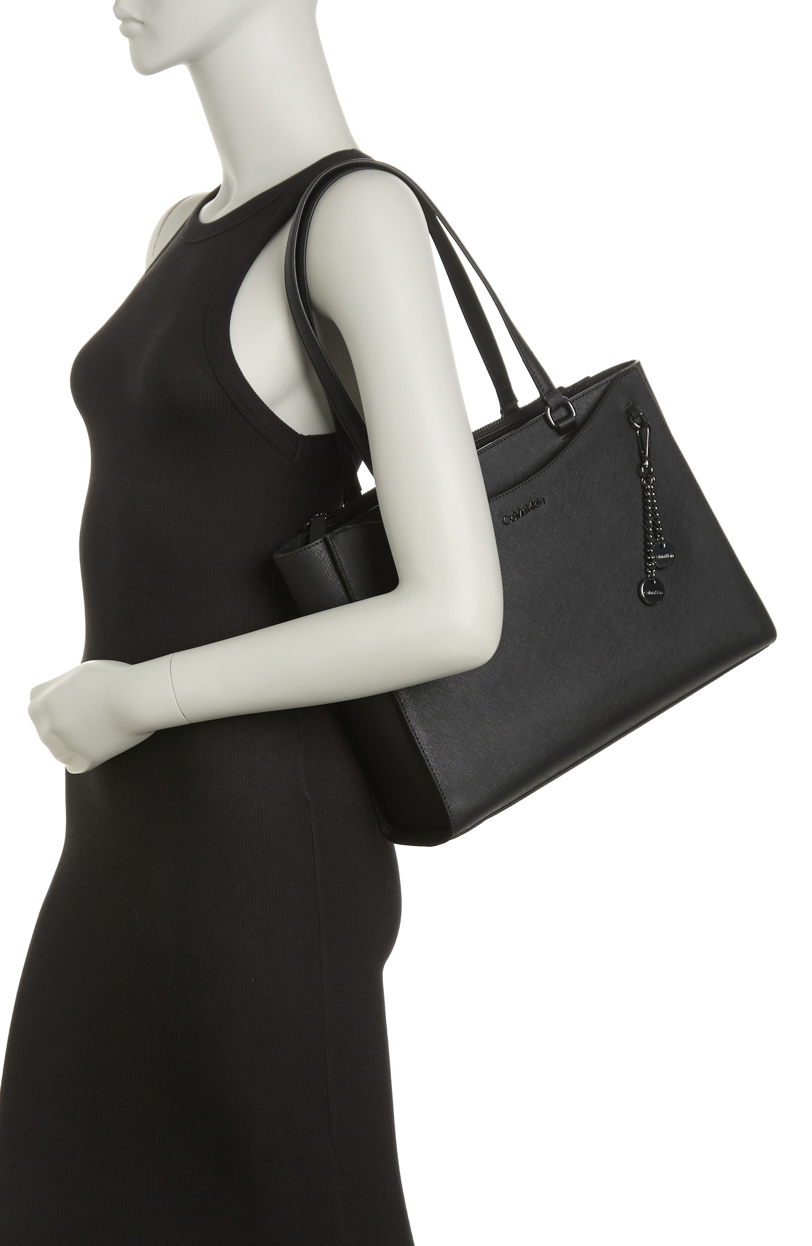 Calvin Klein Mavis Saffiano Tote, Alternate, color, 