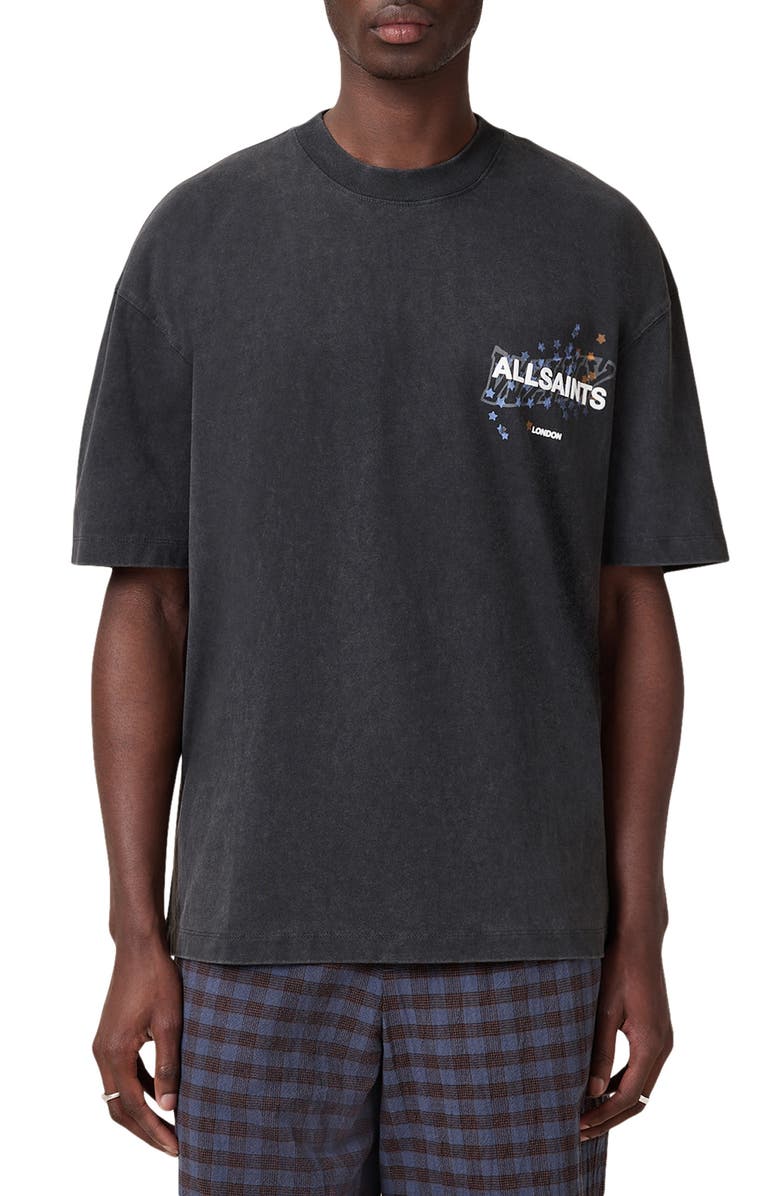 AllSaints Wavy Short Sleeve Crewneck Graphic T-Shirt, Main, color, 