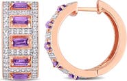 Julianna B. Gemstone & White Topaz Hoop Earrings