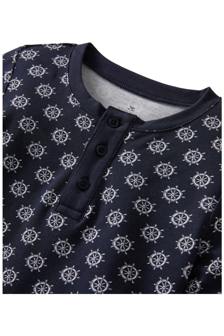 Kids' Captain's Compass Fitted Two-Piece Pima Cotton Pajamas, Alternate, color, NAVY
