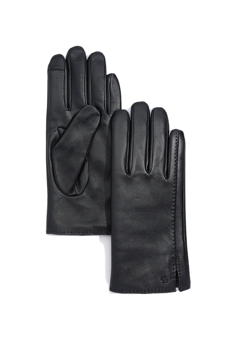 side vent leather touch glove, Main, color, black