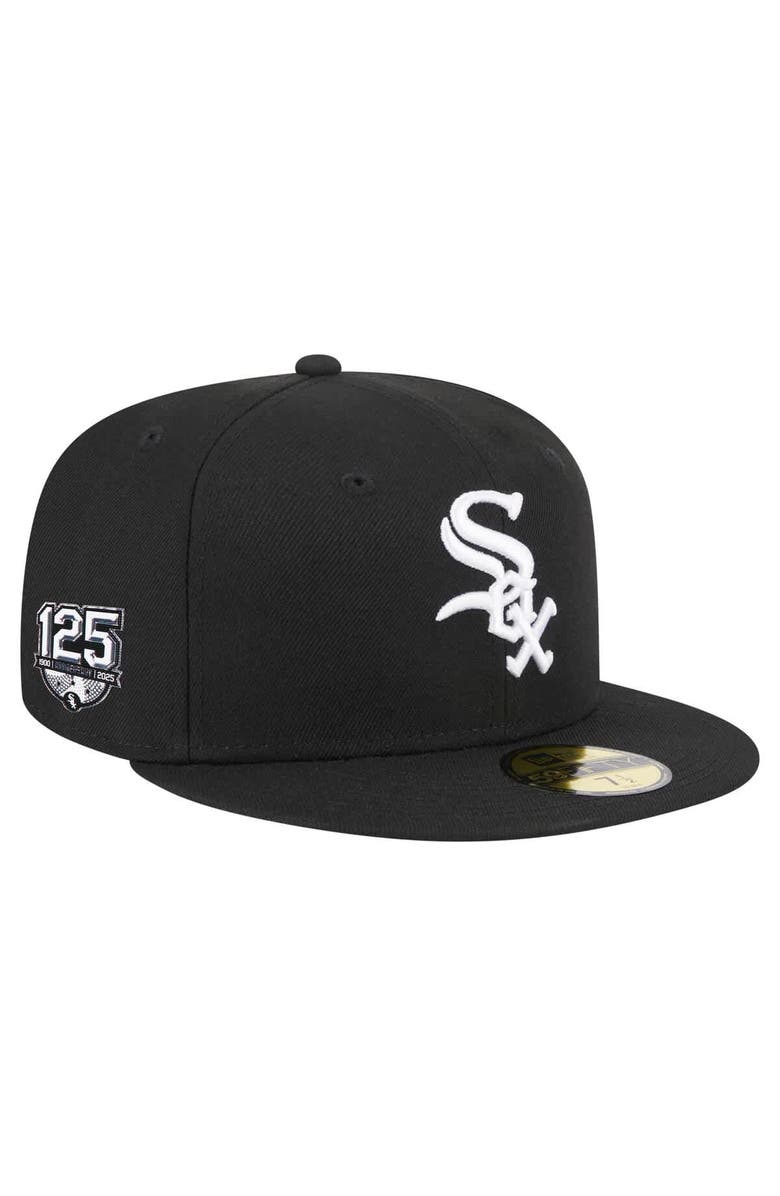 New Era Men's New Era  Black Chicago White Sox 125th Anniversary 59FIFTY Fitted Hat, Main, color, Black