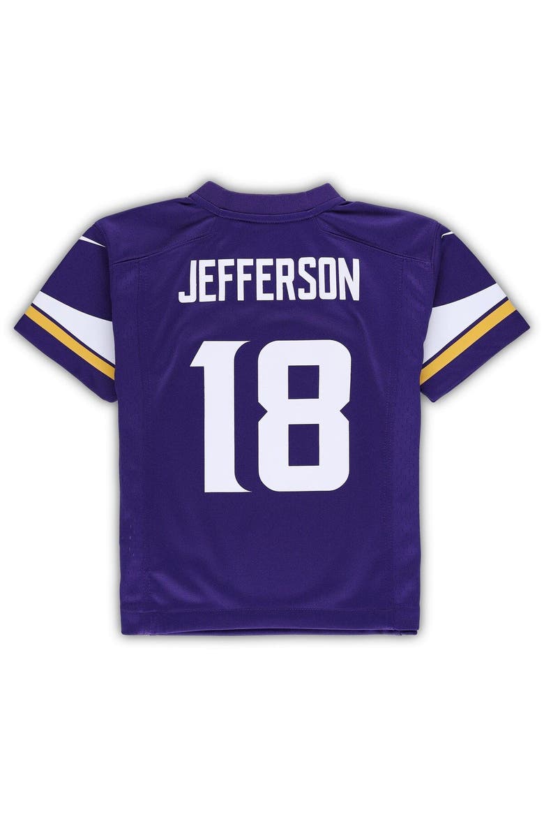 Preschool Nike Justin Jefferson Purple Minnesota Vikings Game Jersey, Alternate, color, Purple