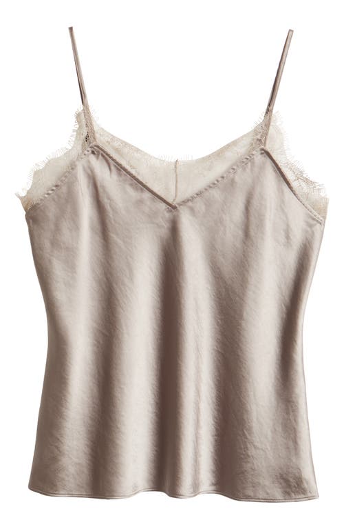 Open Edit Lace Trim Cami In Gray