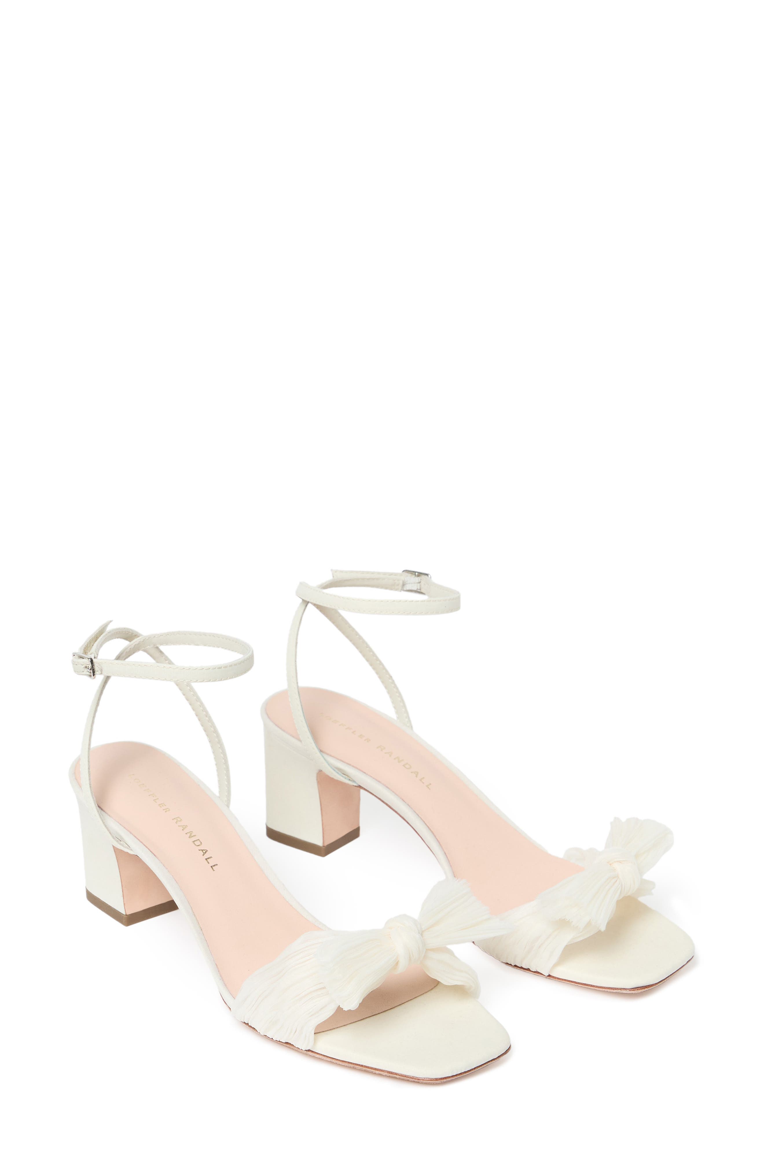 Loeffler Randall Kimora Knotted Bow Sandal, Alternate, color, Pearl