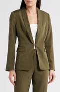 Tahari ASL Brushed Woven One-Button Blazer
