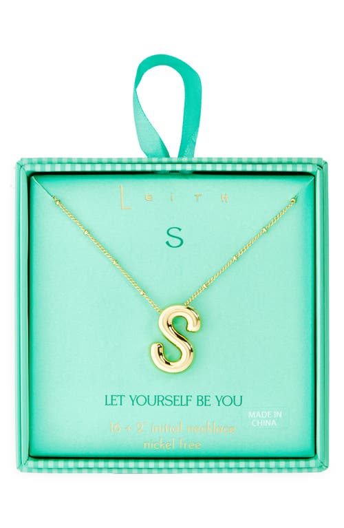 Leith 3d Initial Pendant Necklace In Gold