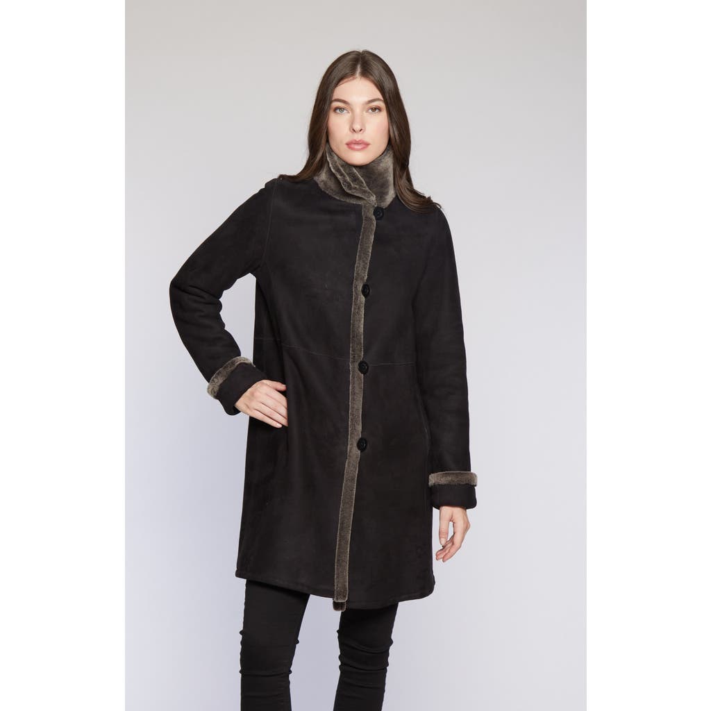 Blue Duck Spanish Merino Shearling Coat in Black Snow  product