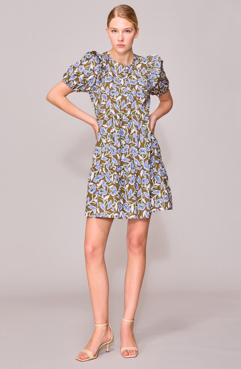 MELLODAY Puff Sleeve Babydoll Minidress, Alternate, color,