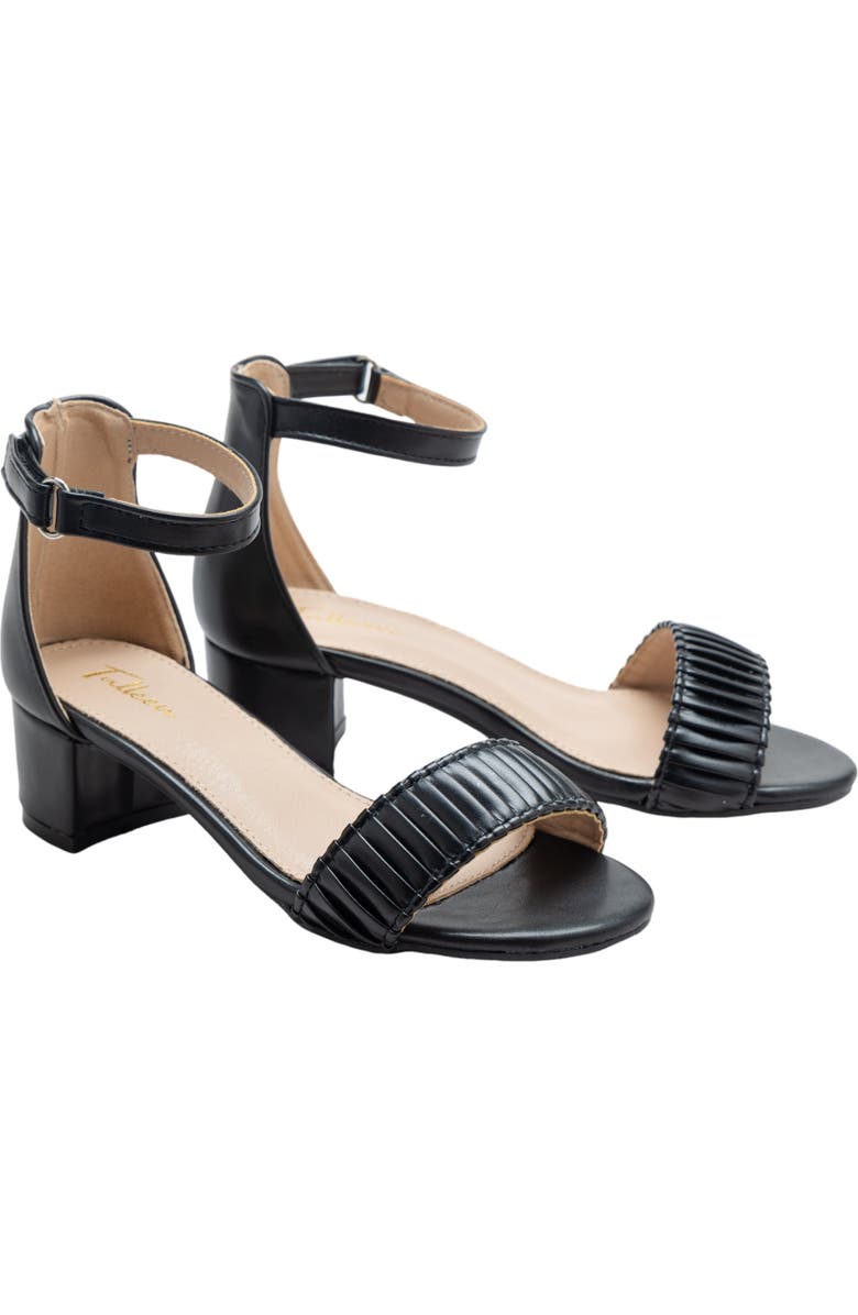 Tulleen Pleated Lined Band Block Heels, Main, color, Black