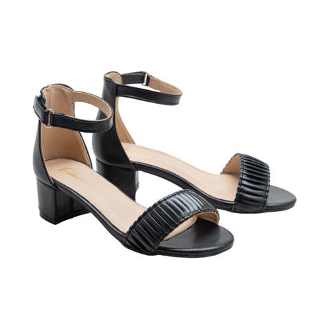 Pleated Lined Band Block Heels (Toddler, Little Kid & Big Kid)