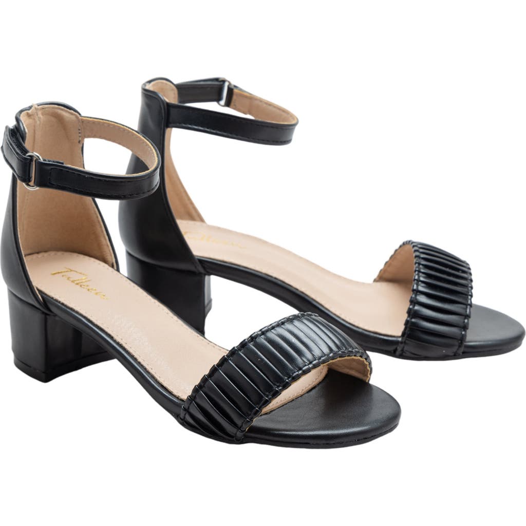 Tulleen Pleated Block-heels Sandals In Black