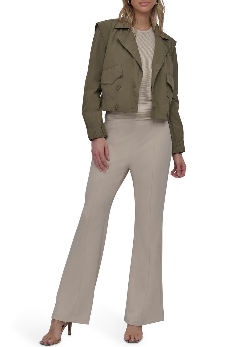 DKNY Crop Trench Jacket, Alternate, color, Utility Green