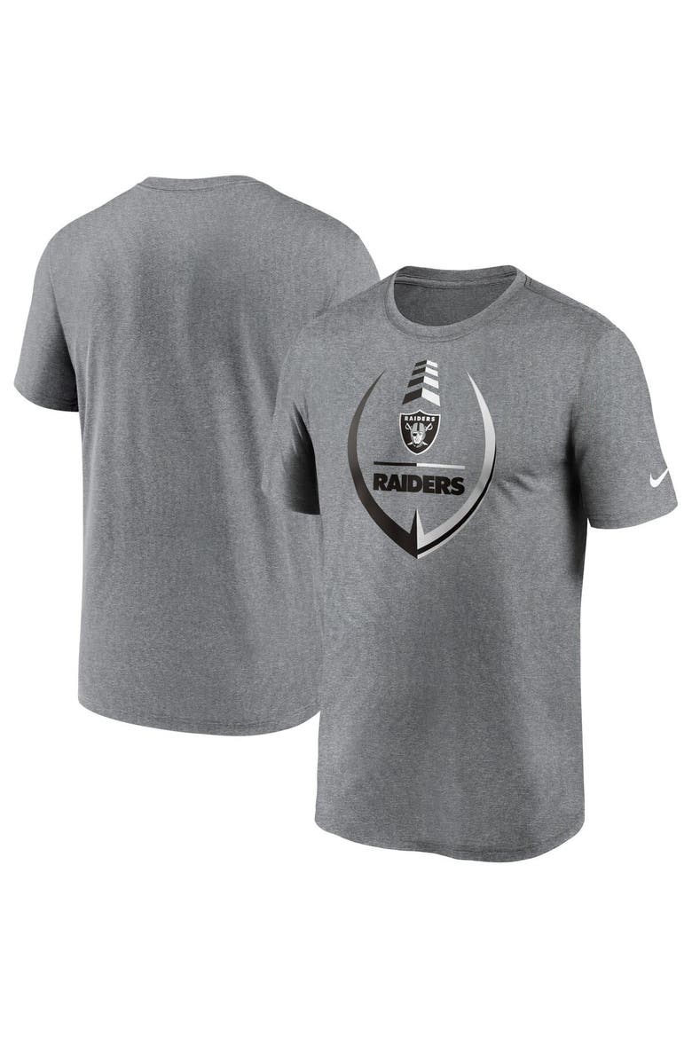 Men's Nike Heathered Gray Las Vegas Raiders Icon Legend Performance T-Shirt, Main, color, Heather Gray