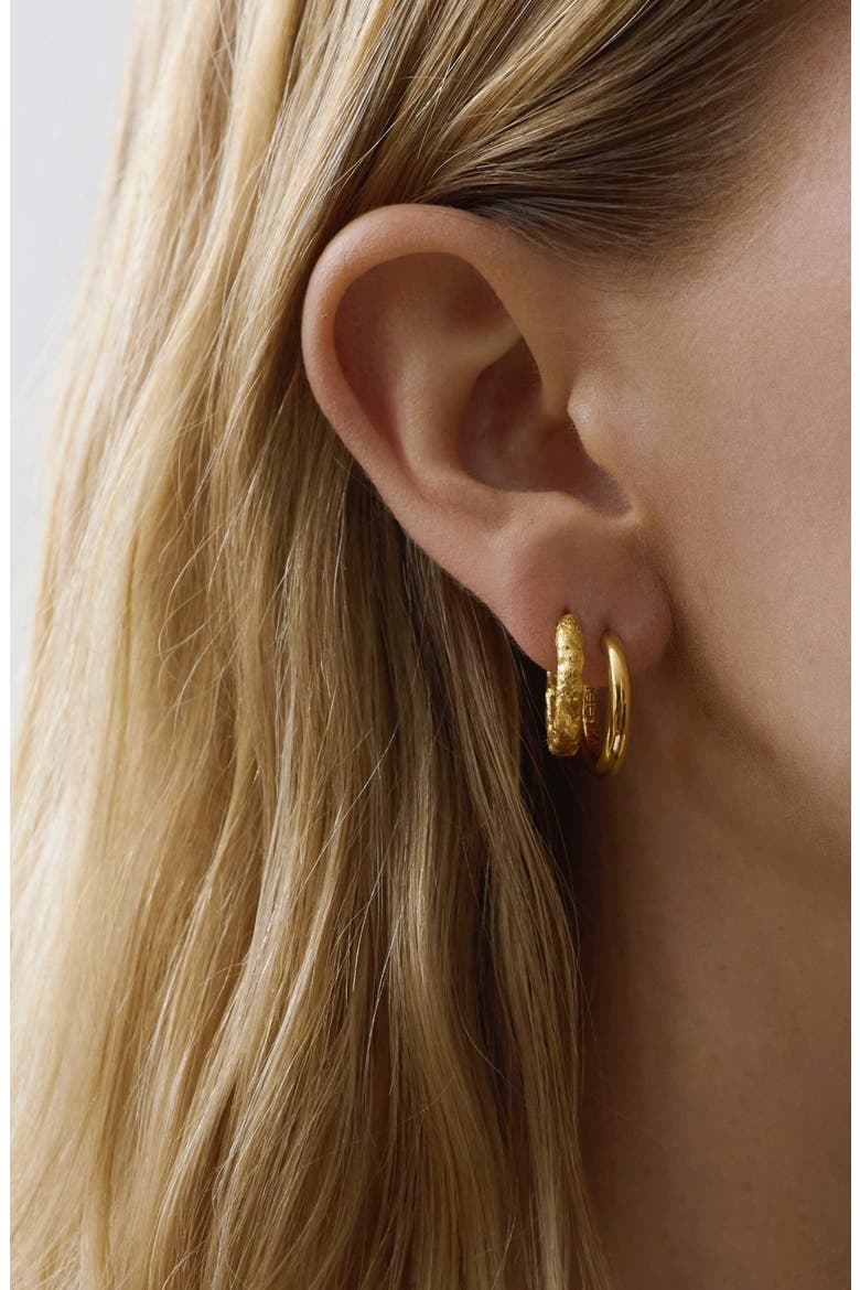 Polished Mid Hoop Gold, Alternate, color, Gold