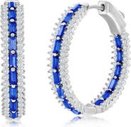 SIMONA CZ & Lab-Grown Stone Hoop Earrings