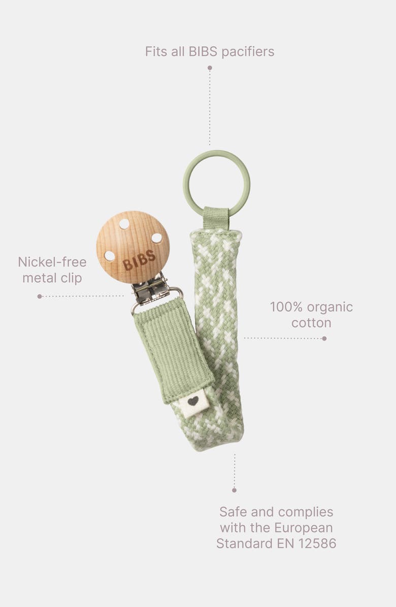 BIBS Organic Cotton Bandanas & Pacifier Clip Set, Alternate, color, Sand/ Ivory