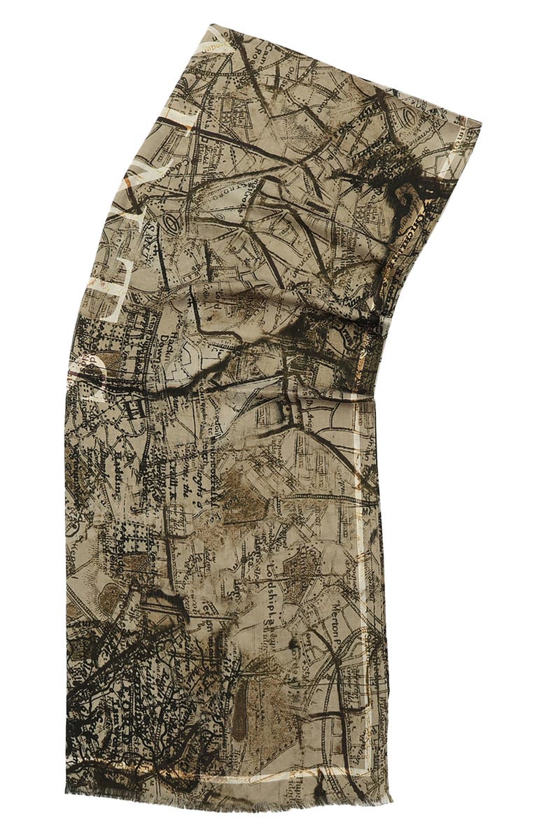 AllSaints Gianna Latte Brown Oblong Scarf, Alternate, color, 