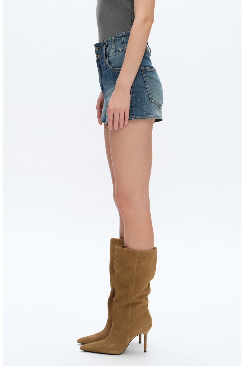 High Waist Denim Shorts, Alternate, color, AMY BLUE