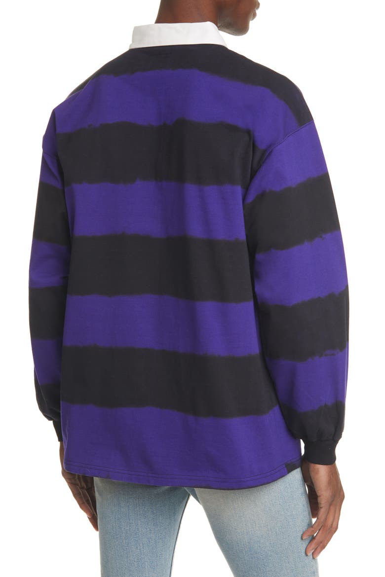 Stripe Rugby Polo Shirt, Alternate, color, PURPLE BLACK