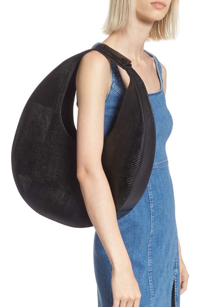 STAUD Large Moon Leather Bag, Alternate, color,