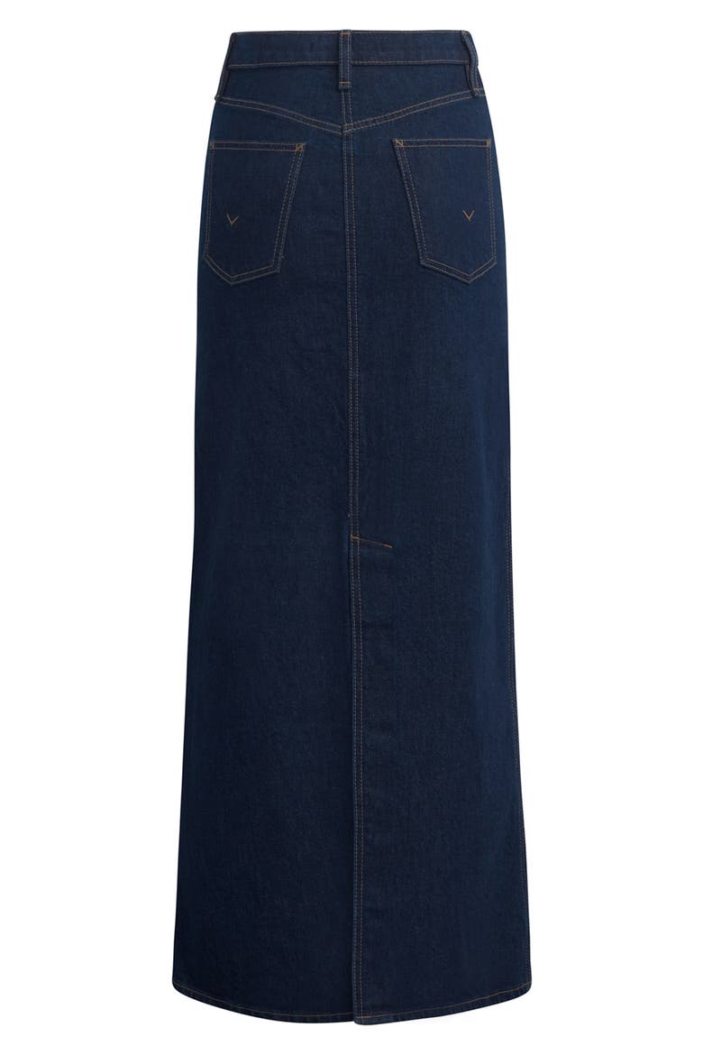 Reconstructed Stretch Cotton Denim Maxi Skirt, Alternate, color, EVE