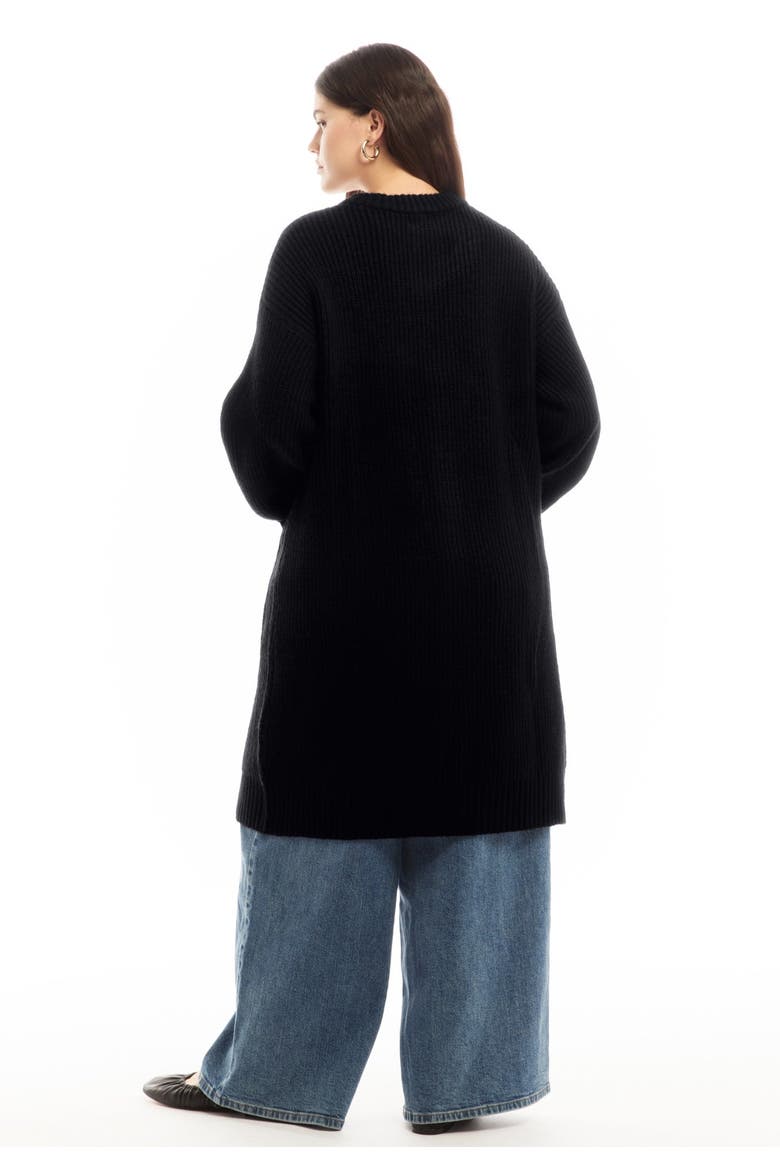 Midi-Length Button-Down Cardigan, Alternate, color, BLACK ONYX