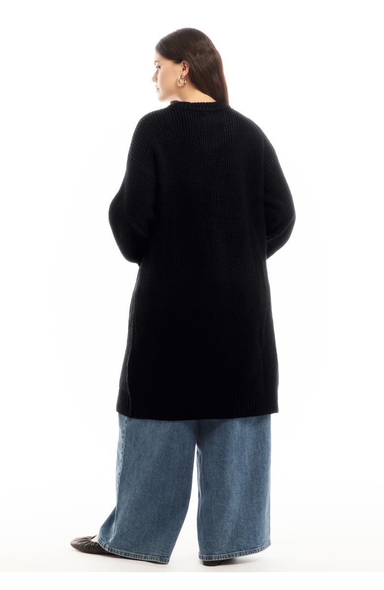 June + Vie Midi-Length Button-Down Cardigan, Alternate, color, Black Onyx