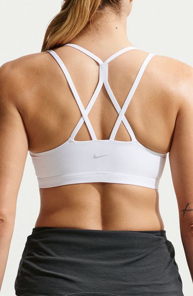 Nike Zenvy Strappy Light-Support Padded Sports Bra, Alternate, color, White/ Cool Grey