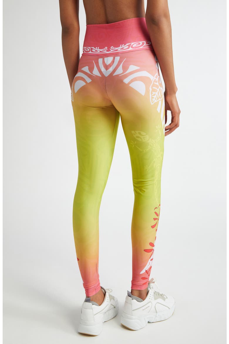 Print Mesh Leggings, Alternate, color, NEON SUNSET