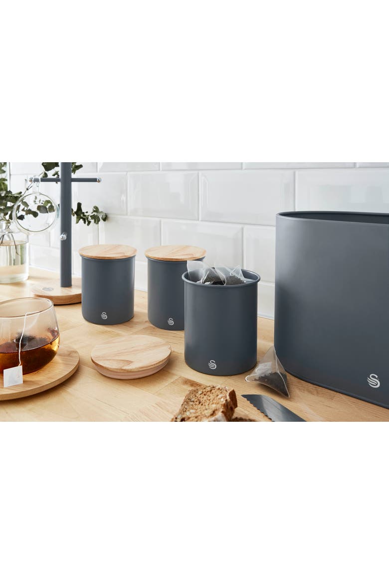 Nordic Set of 3 Cannisters, Alternate, color, Gray