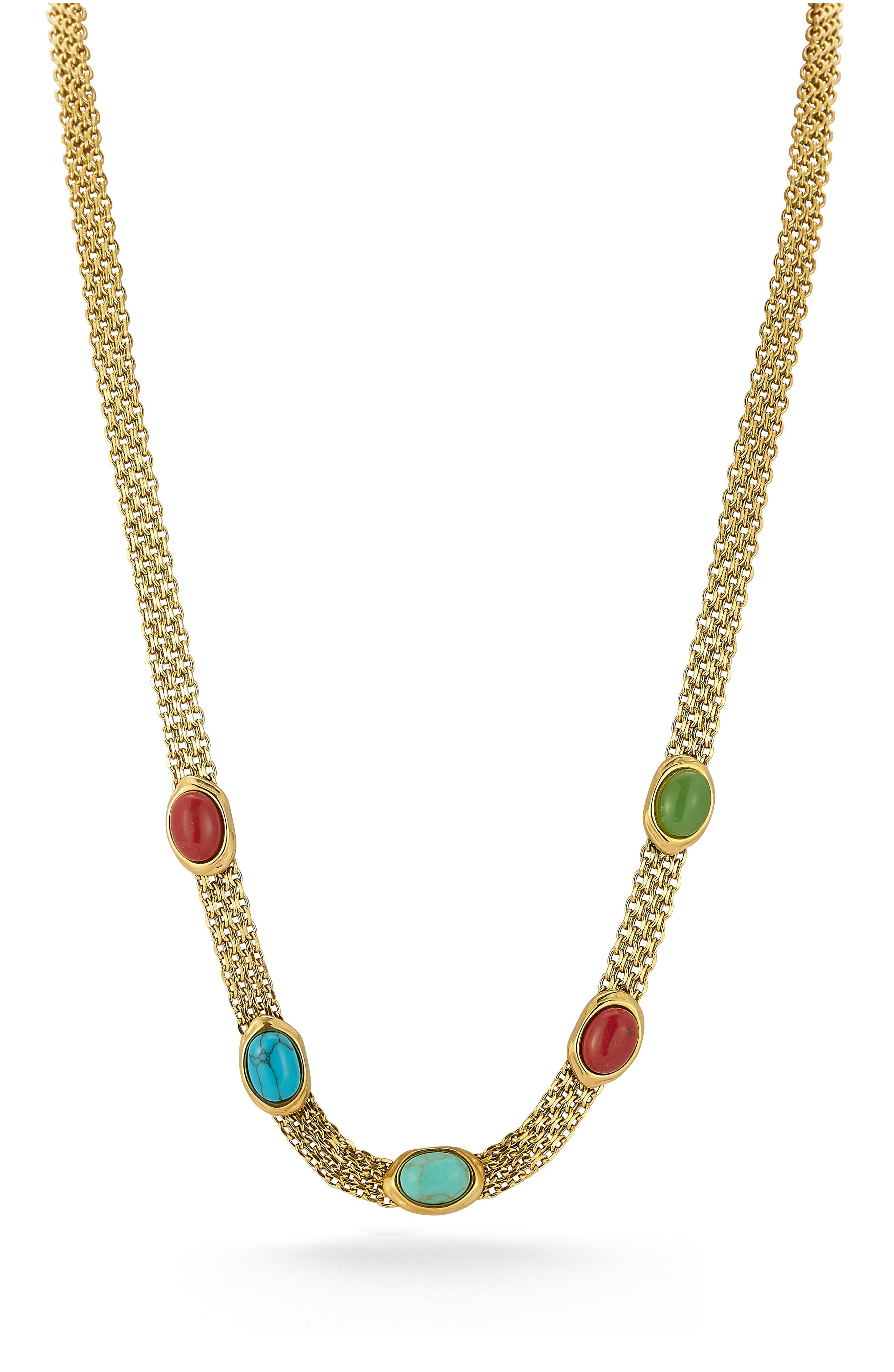 Gold Plated Resin Station Necklace