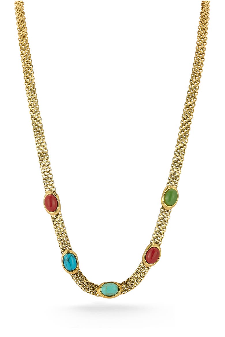 Gold Plated Resin Station Necklace, Main, color, GOLD